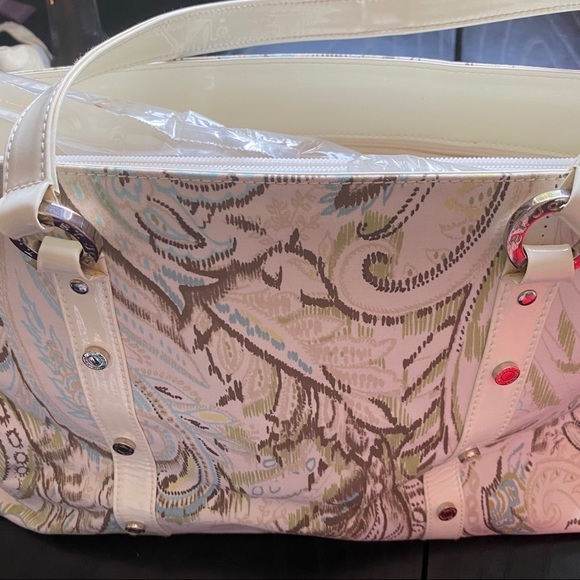 St. John Pastel Scroll Print Designer Tote Bag - Picture 9 of 9